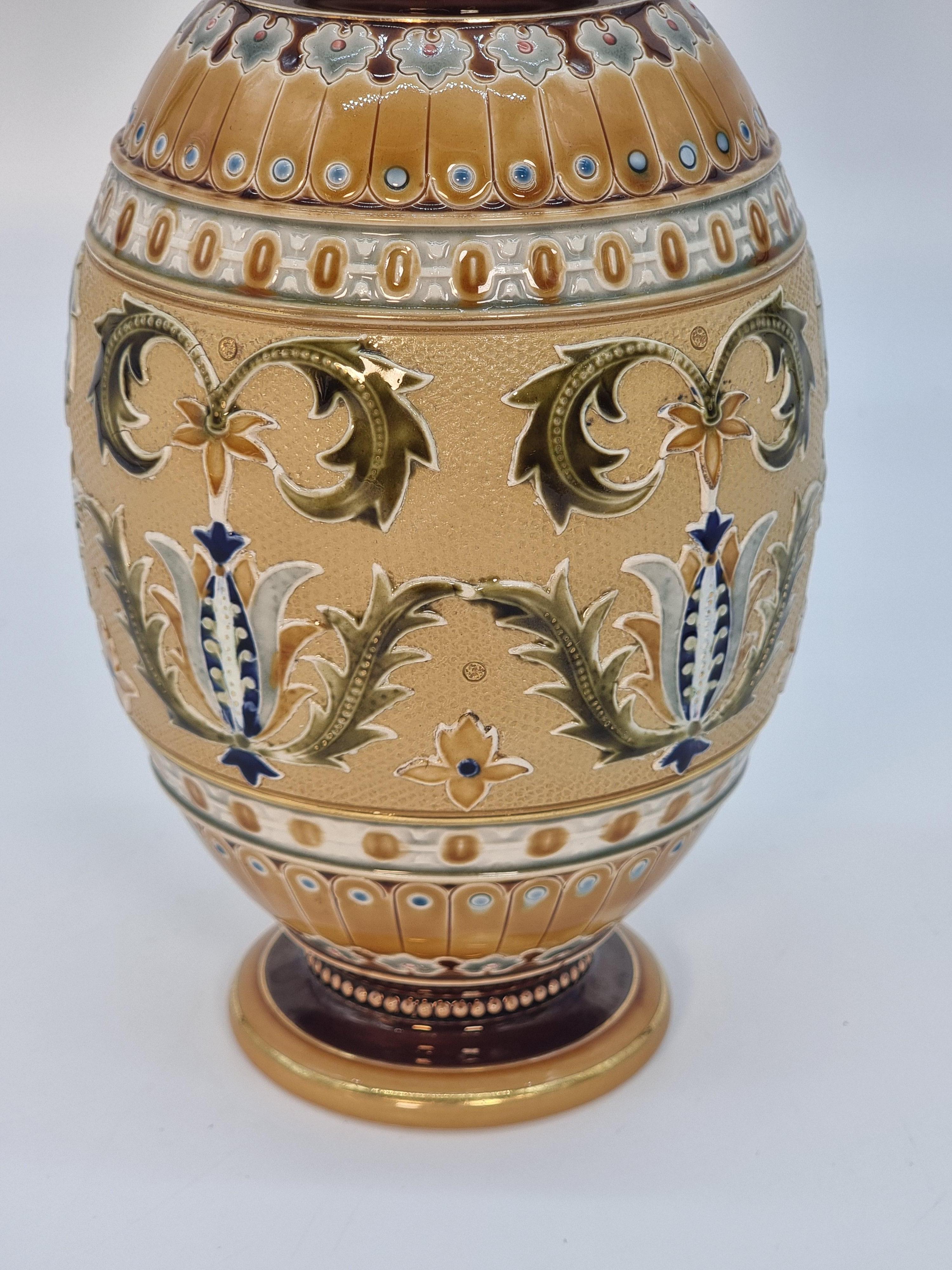 A pair of late 19th century German Pottery vases made by Mettlach circa 1890 For Sale 4