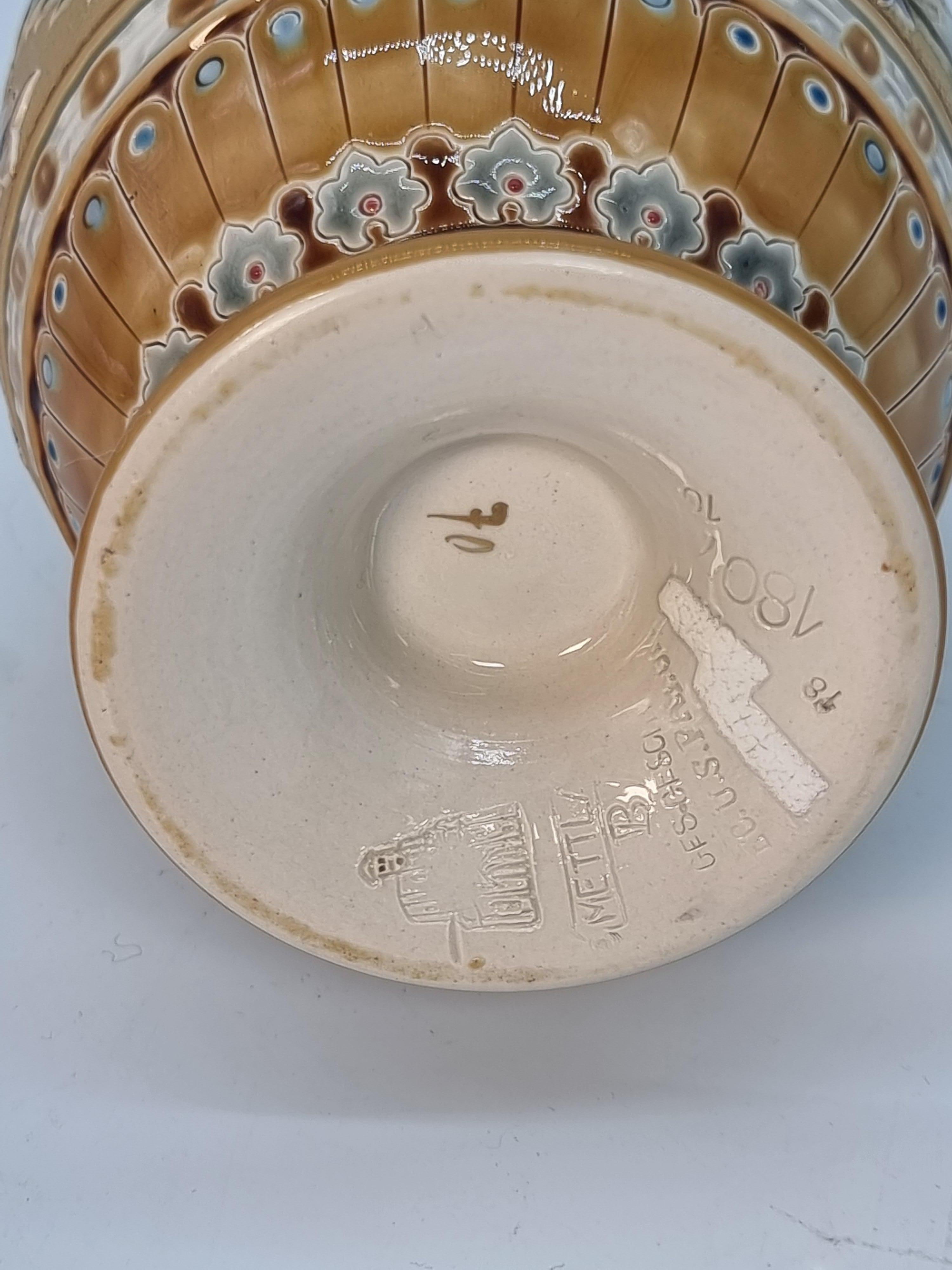 A pair of late 19th century German Pottery vases made by Mettlach circa 1890 For Sale 5