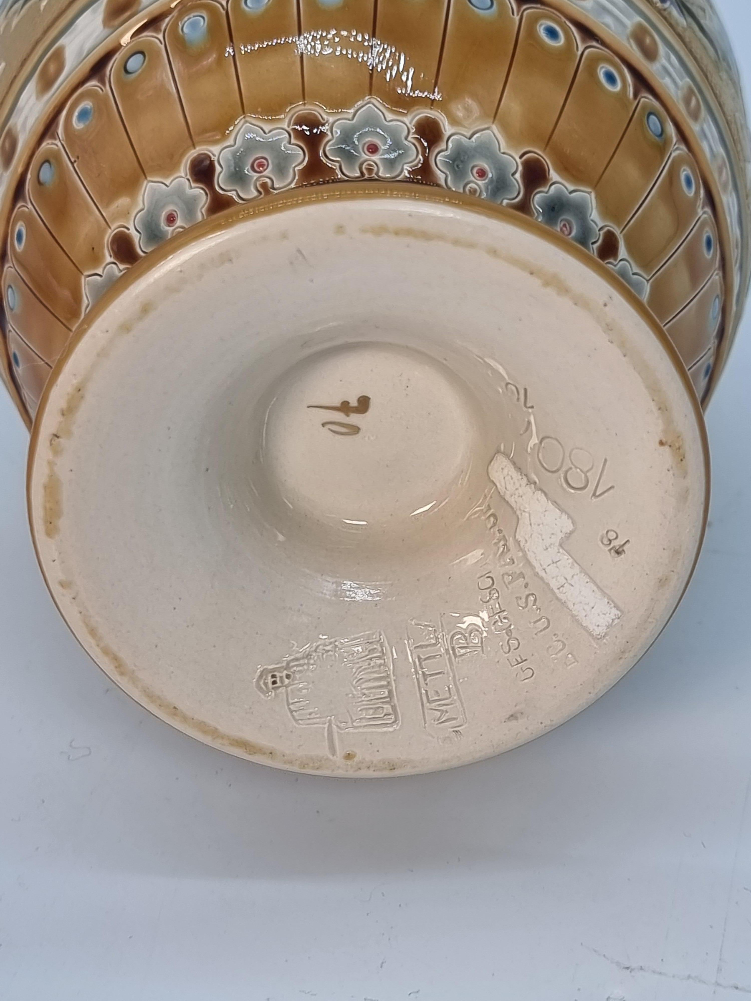 A pair of late 19th century German Pottery vases made by Mettlach circa 1890 For Sale 6