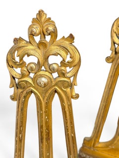 A Pair of Late 19th Century Italian Carved Giltwood folding Table Easels