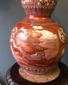 Pair of Late 19th Century Japanese Kutani Double Gourd Vases