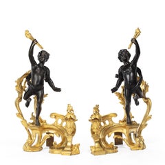 Pair of Late 19th Century Ormolu and Bronze Chenets