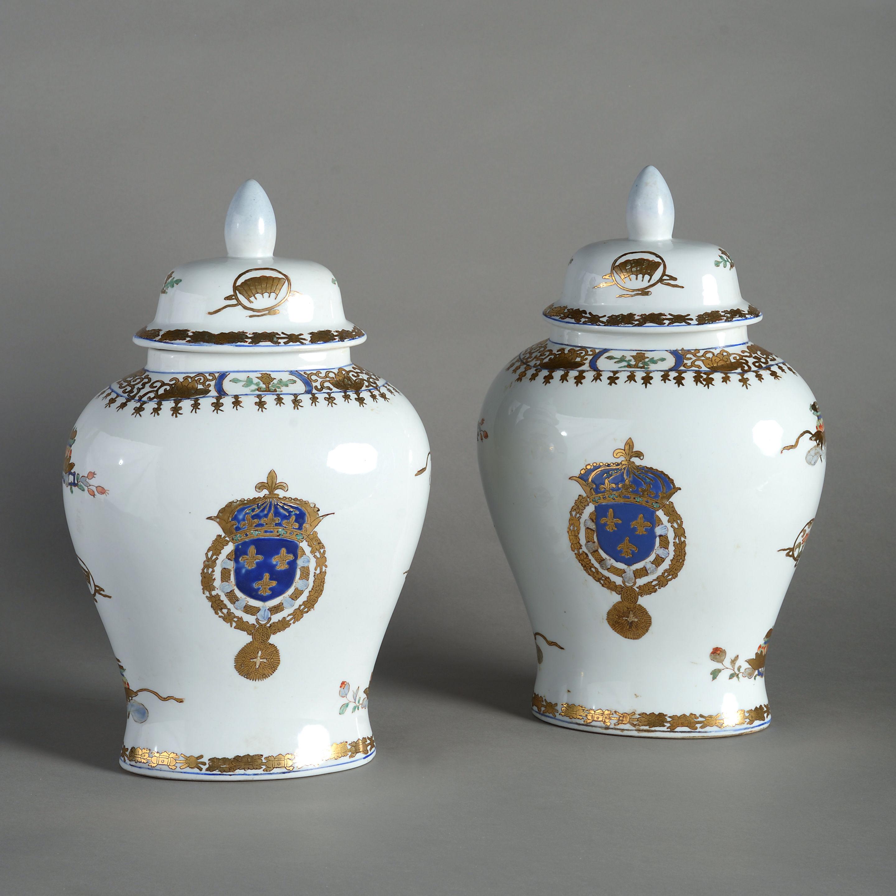French A Pair of Late 19th Century Samson Vases
