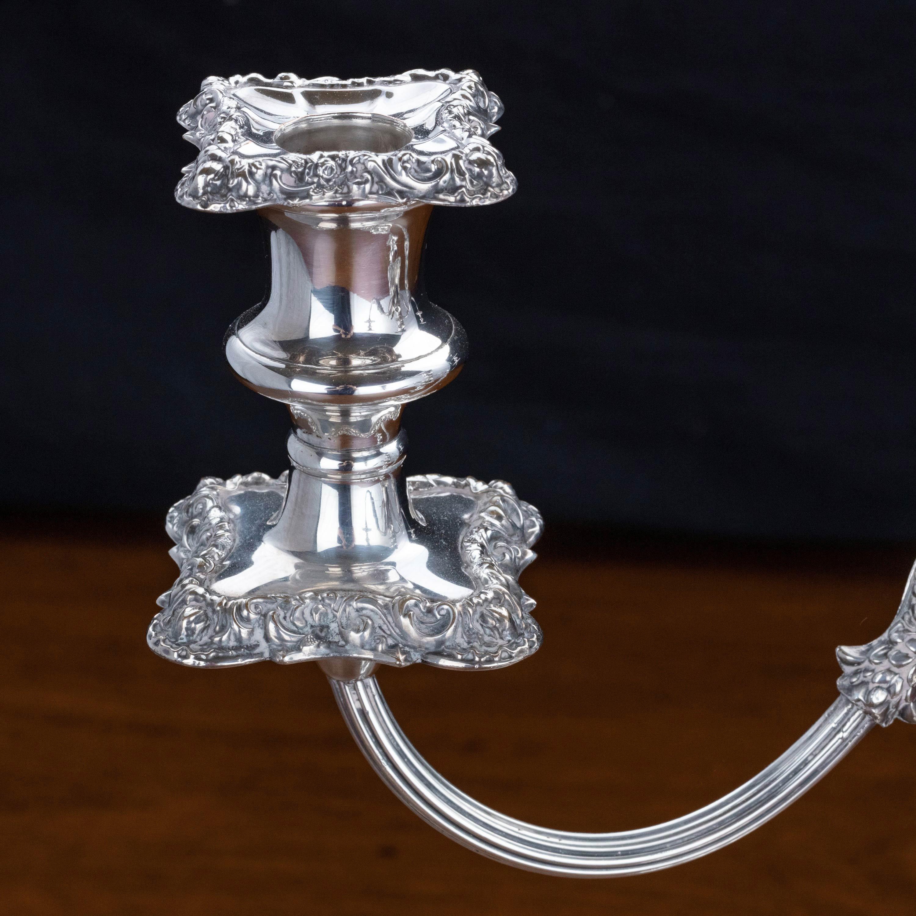 English Pair of Late 19th Century Sheffield Plated Candelabras