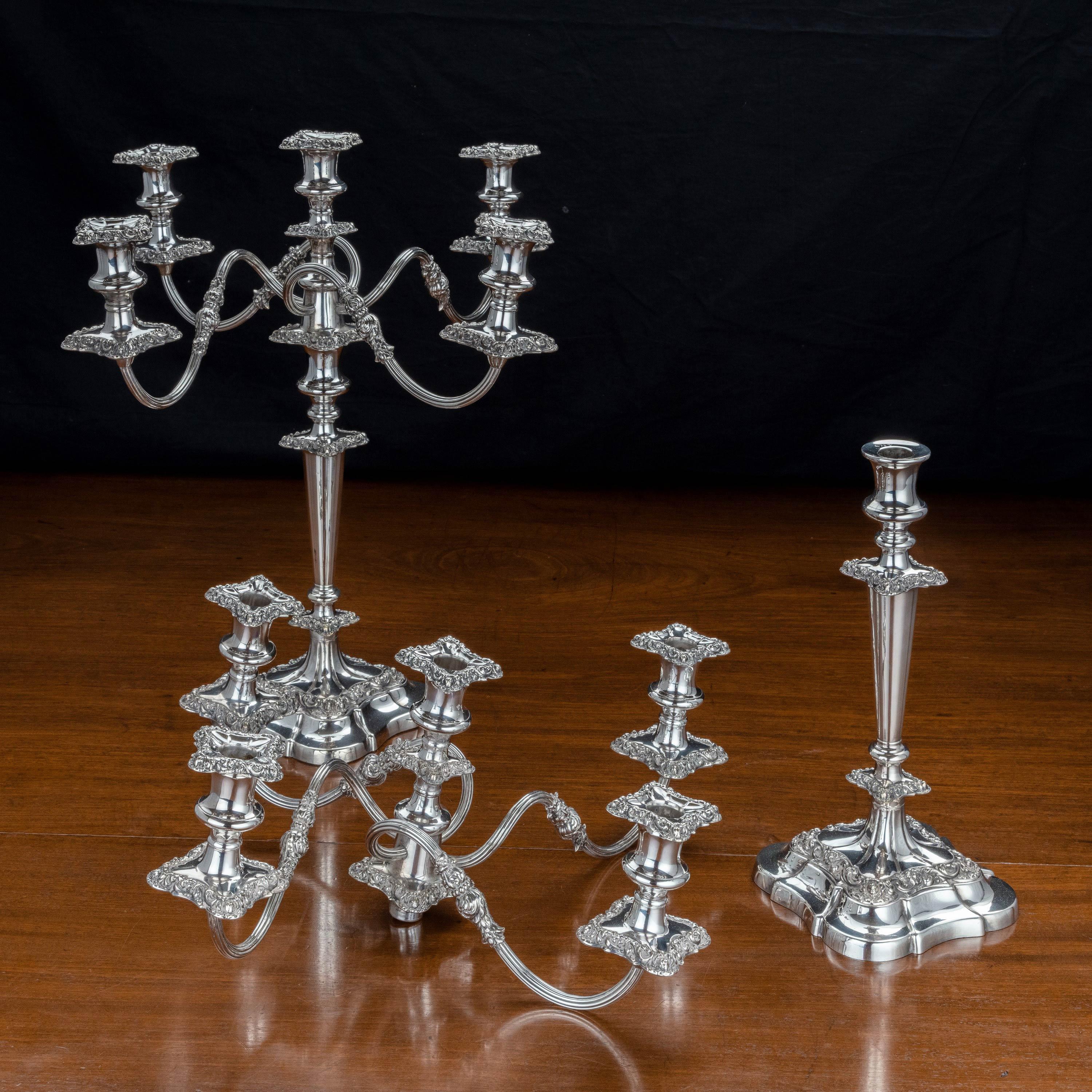 Pair of Late 19th Century Sheffield Plated Candelabras 3