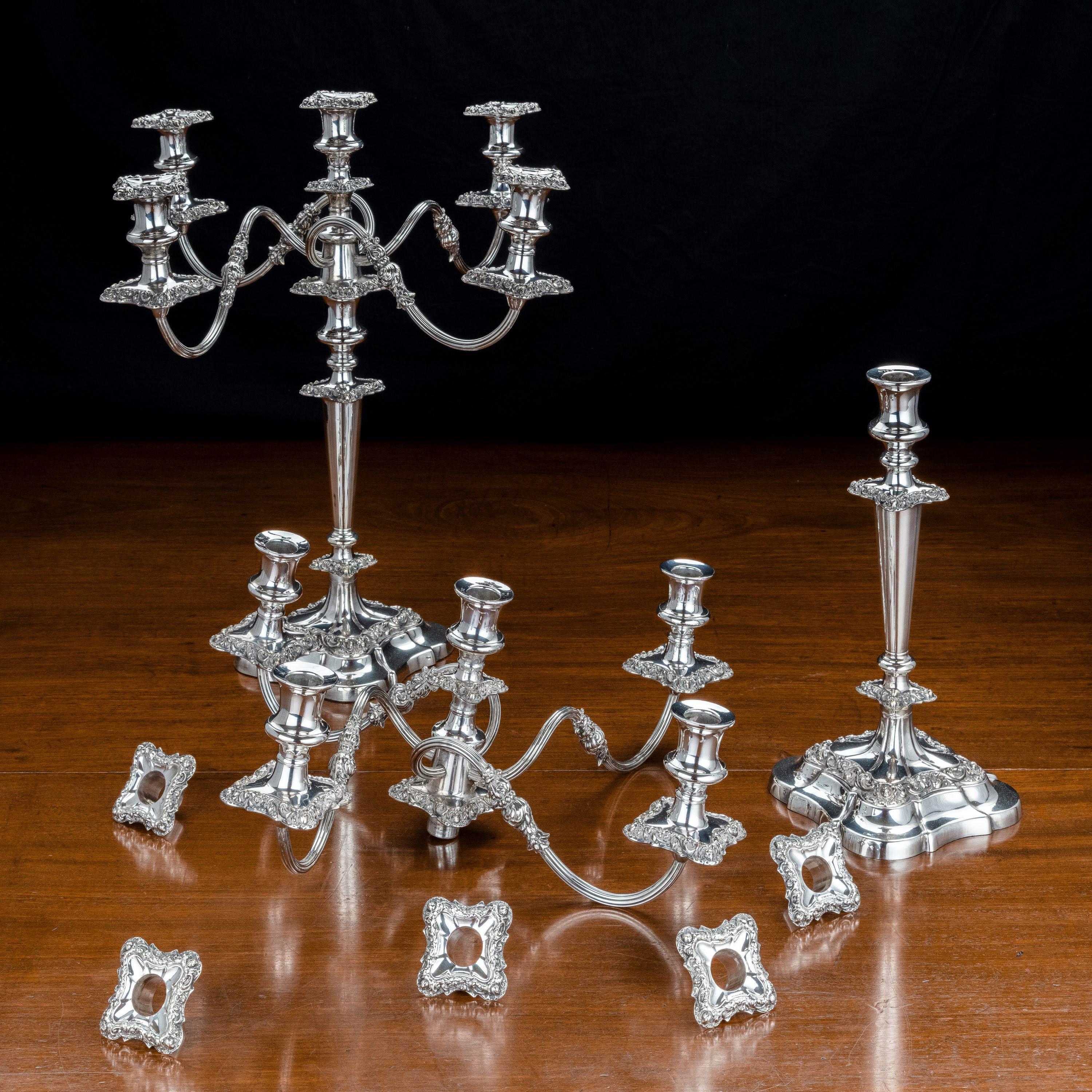 Pair of Late 19th Century Sheffield Plated Candelabras 4