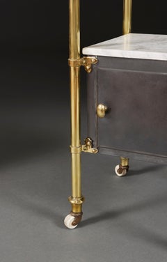 A Pair of Late 19th Century Steel and Brass Etageres