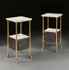 Used A Pair of Late 19th Century Steel and Brass Etageres