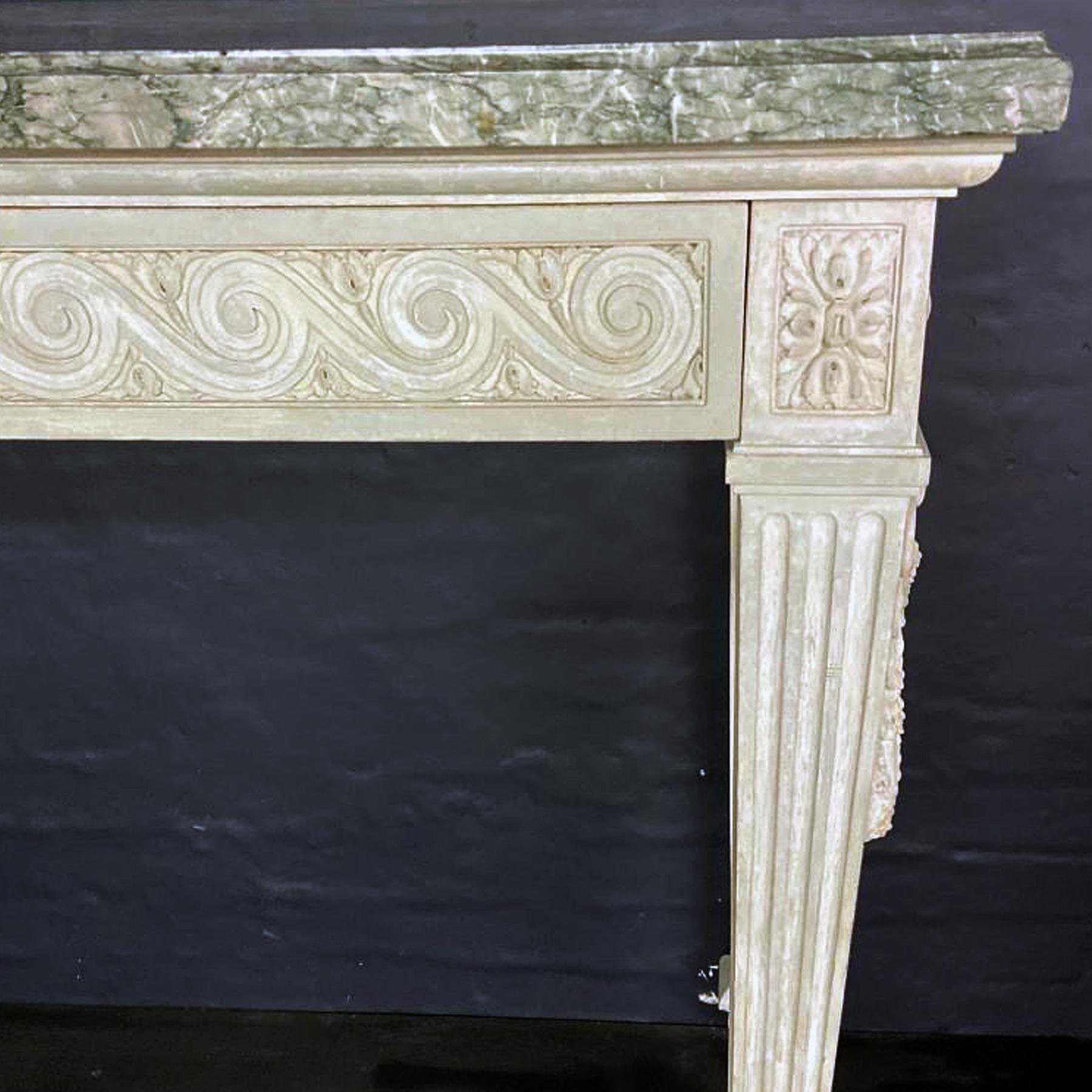 A pair of late 19th Century wooden Console Tables with Cipillino Marble tops For Sale 1
