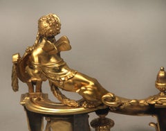 Pair of Late 19th-Early 20th Century Gilt Bronze Chenets