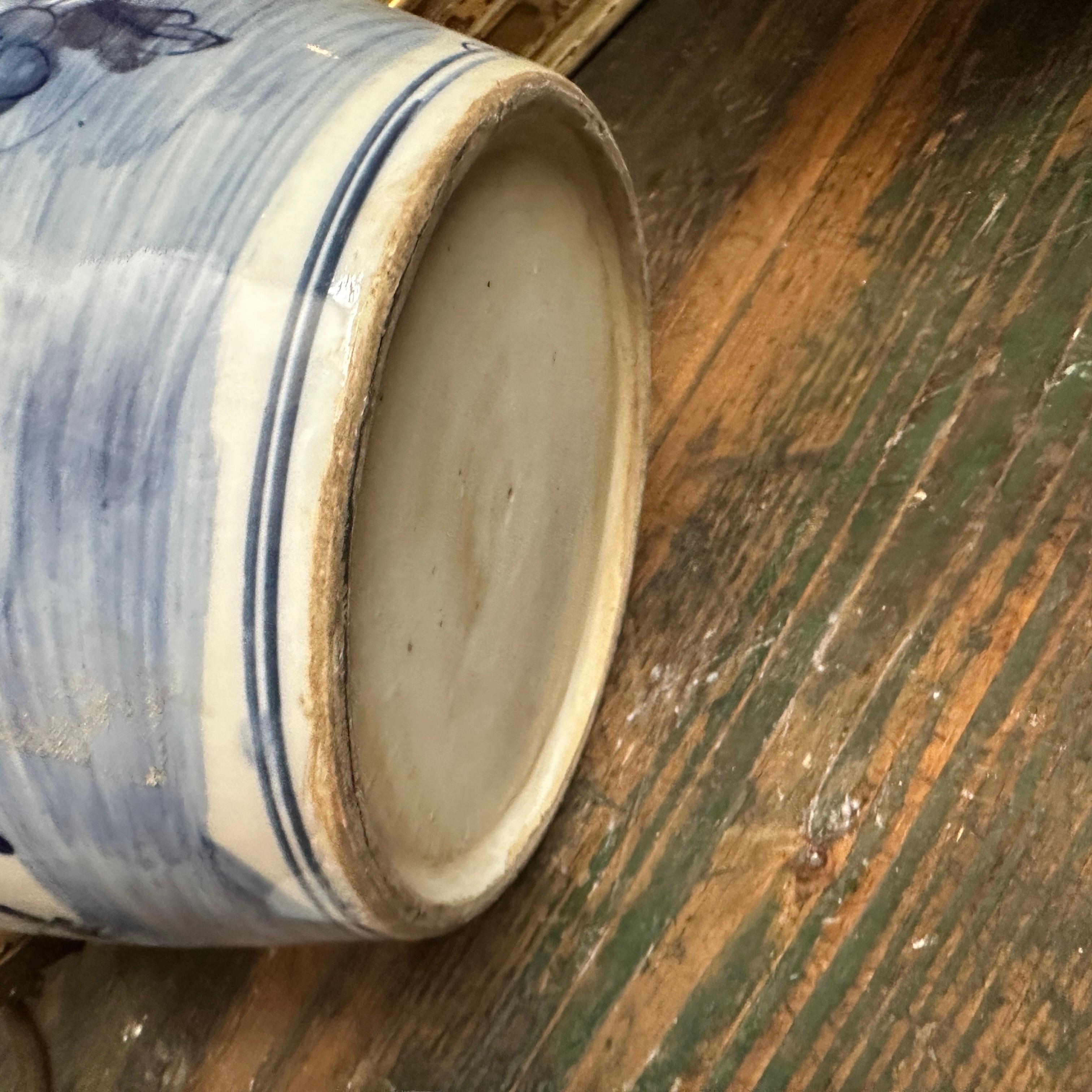 Hand-Crafted A Pair of Late 20th Century Blue and White Ceramic Chinese Ginger Jars For Sale