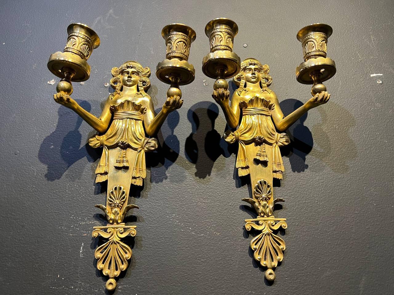 Late 19th Century French Empire Sconces In Good Condition For Sale In New York, NY