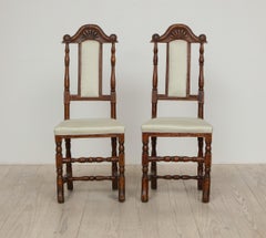Pair of Late Baroque Swedish Chairs, Origin, Sweden, Circa 1750-1760