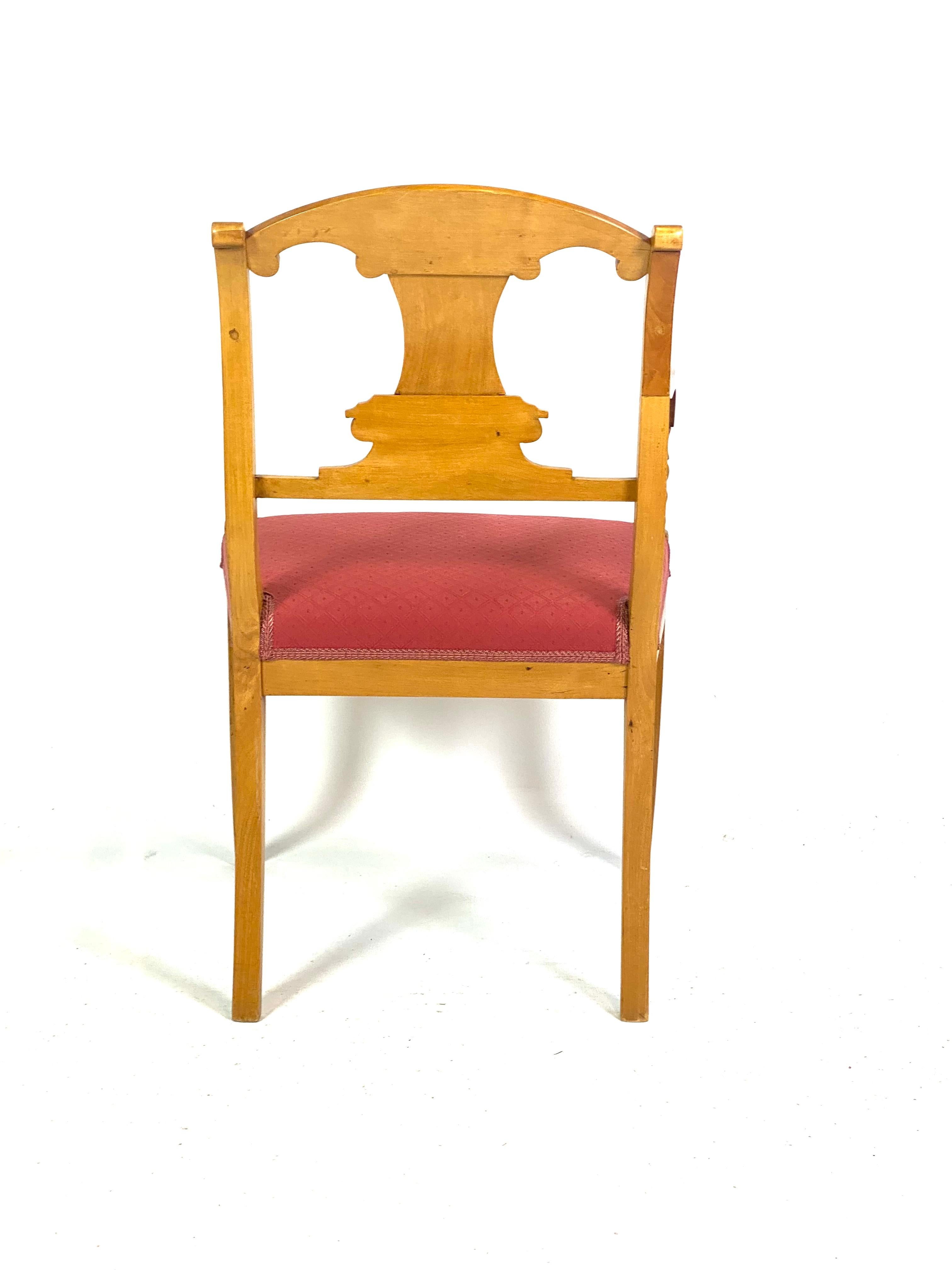 Paire de fauteuils Empire en bouleau des années 1840 Bon état - En vente à Lejre, DK