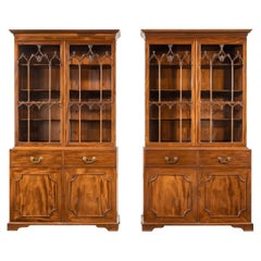 Pair of Late George III Period Mahogany Bookcases