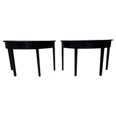 Pair of Late Georgian Ebonised Console Tables