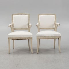 Paire de chaises de la fin de la période gustavienne, années 1900