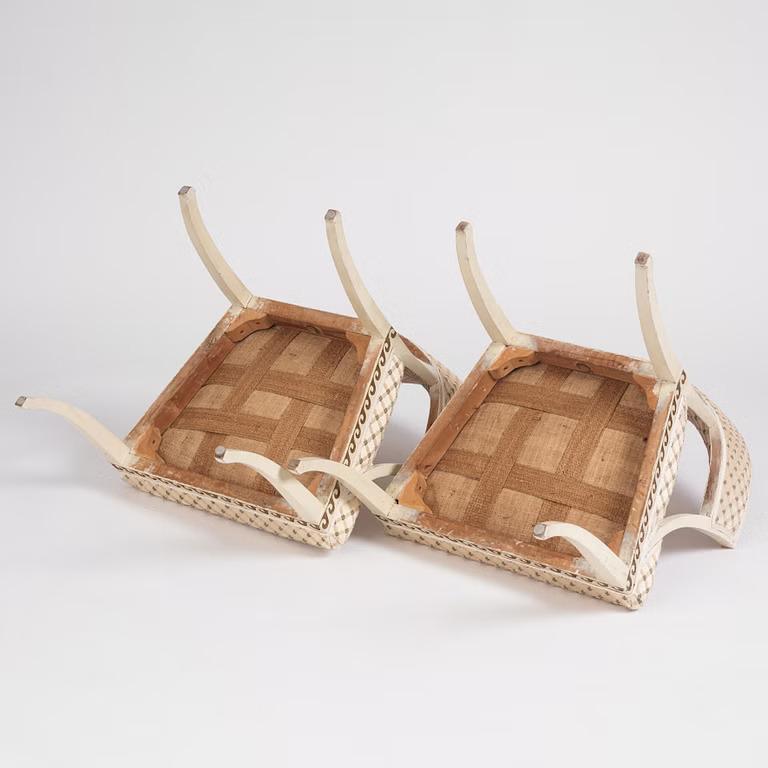 Wood A pair of late Gustavian open-armchairs by E. Öhrmark For Sale