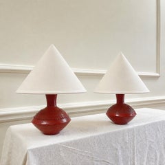 A pair of late nineteenth century Asyuti vases now as lamps