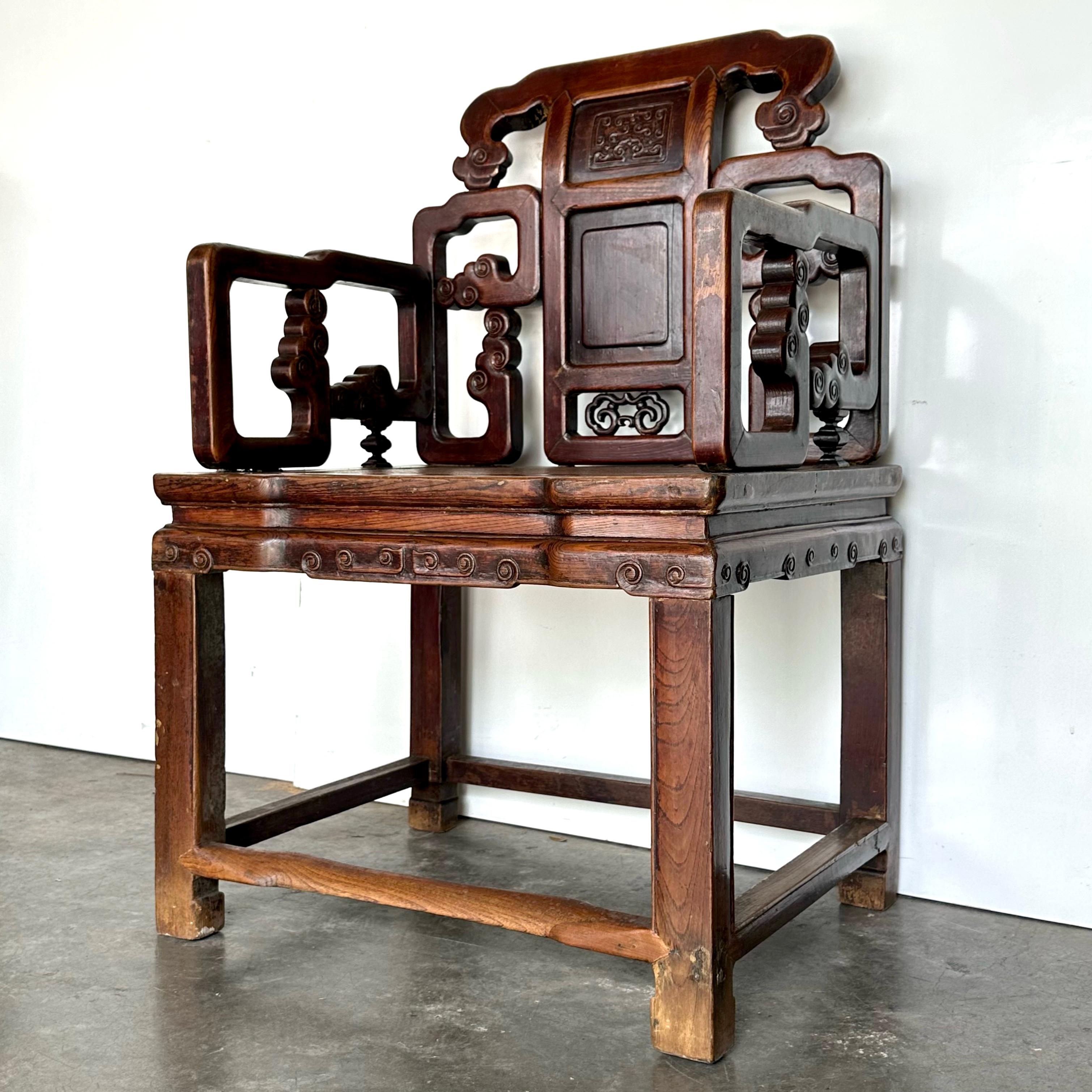 Ein Paar große Jumu-Sessel aus der späten Qing-Zeit im Angebot 5