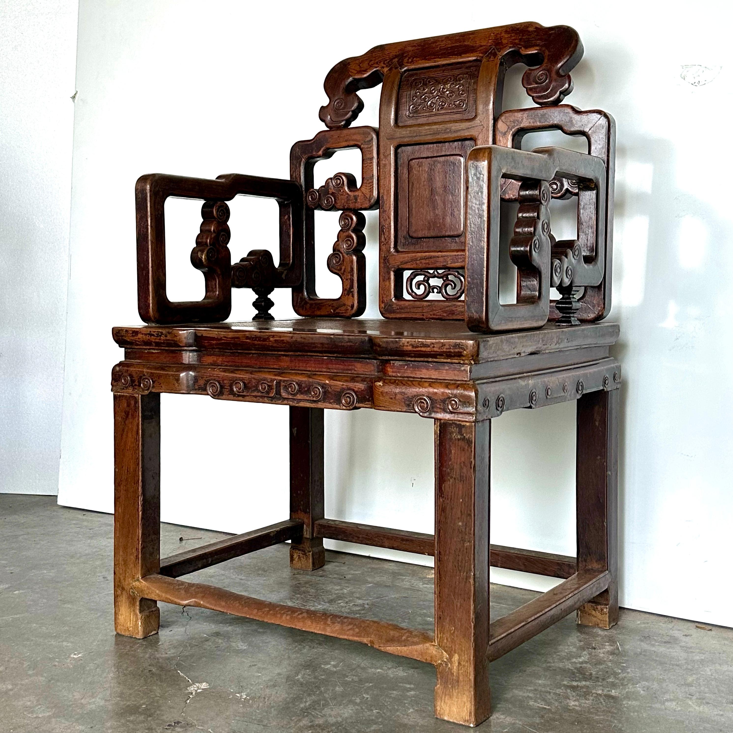 Ein Paar große Jumu-Sessel aus der späten Qing-Zeit im Angebot 1