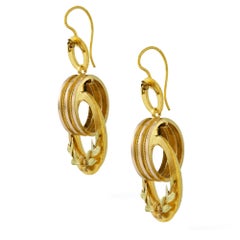 Pair of Victorian Yellow Gold Drop Earrings