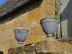 Pair of Lead Finial Urns in the Adams Style