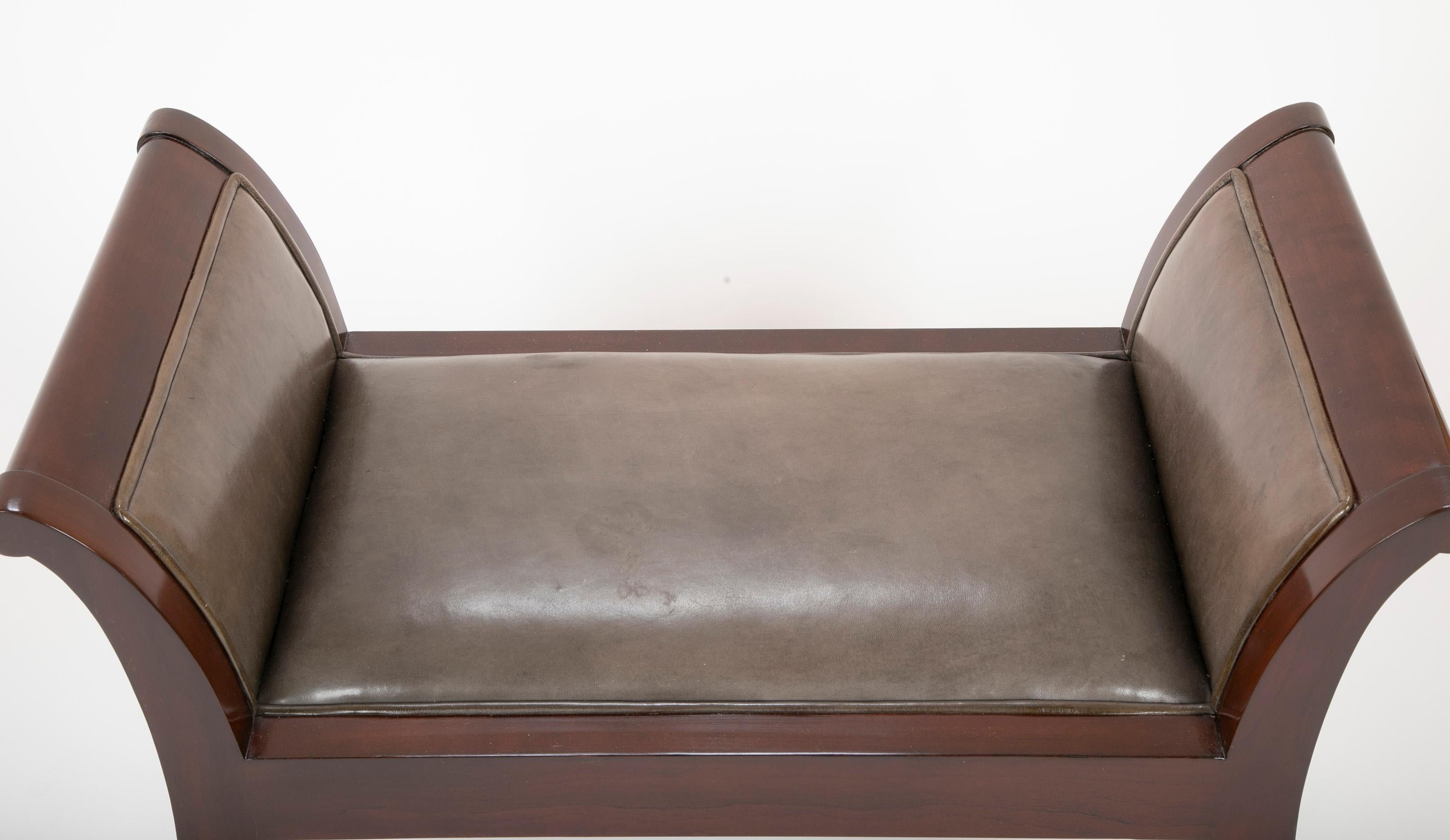 Pair of Leather Benches Designed by Jacques Grange for John Widdicomb 7