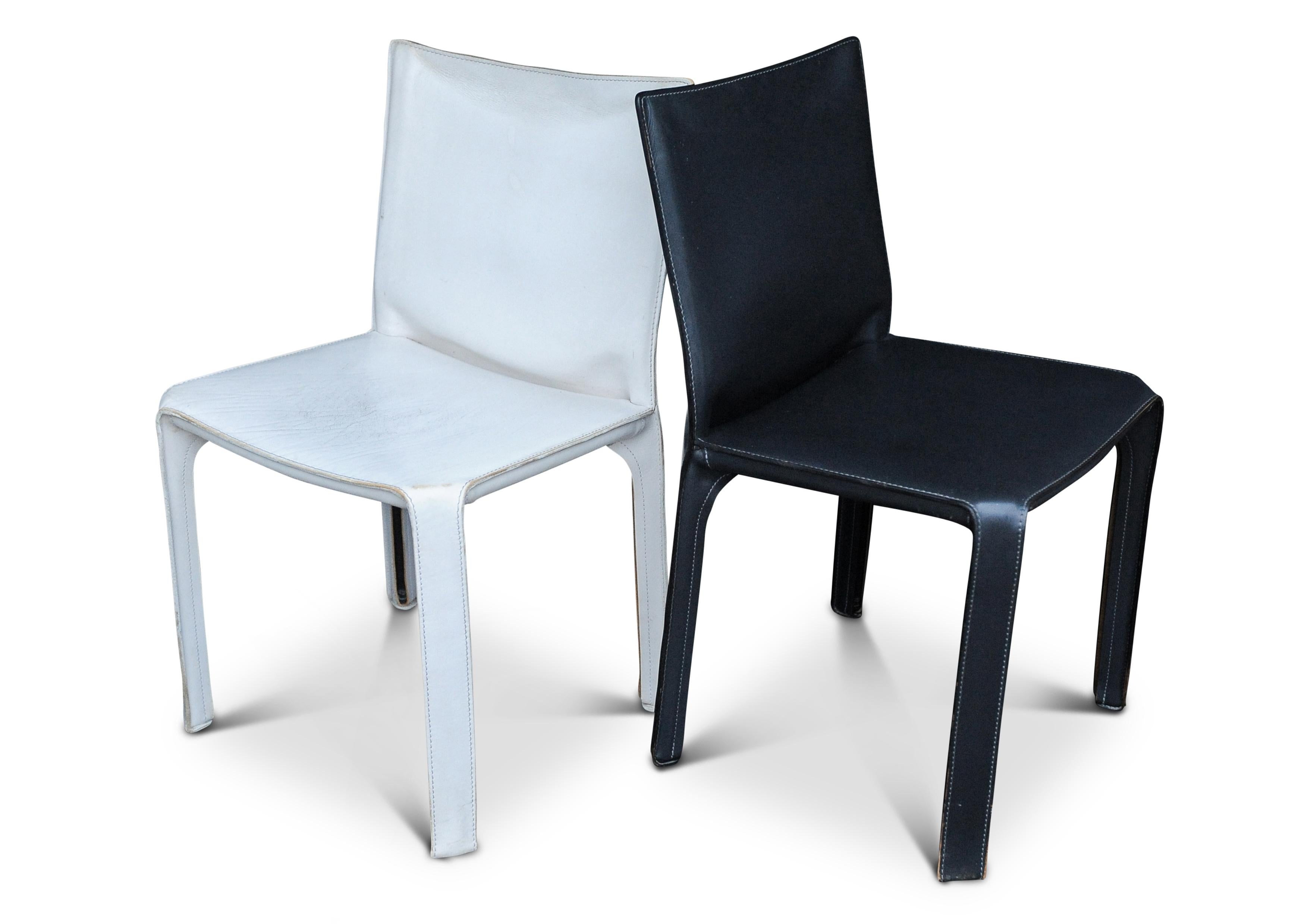 Paar Cassina-Stühle aus Leder, Modell 412 CAb, Mario Bellini Provenienz Cass House (Moderne der Mitte des Jahrhunderts) im Angebot