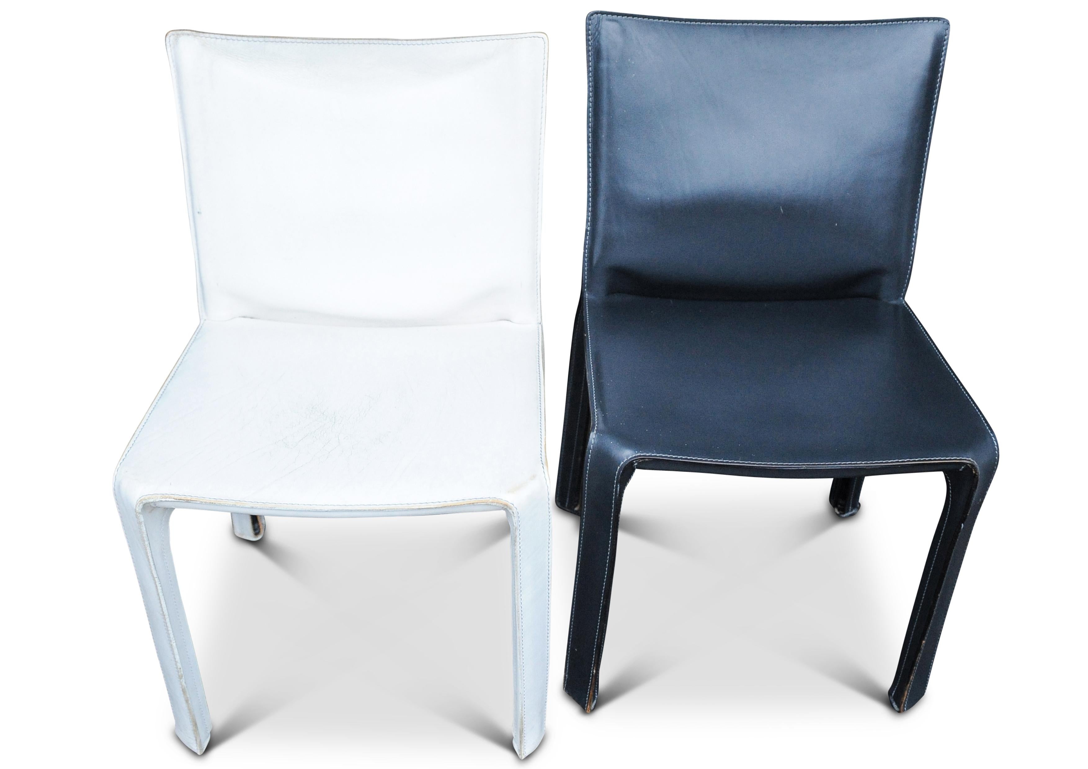 Paar Cassina-Stühle aus Leder, Modell 412 CAb, Mario Bellini Provenienz Cass House im Zustand „Gut“ im Angebot in High Wycombe, GB