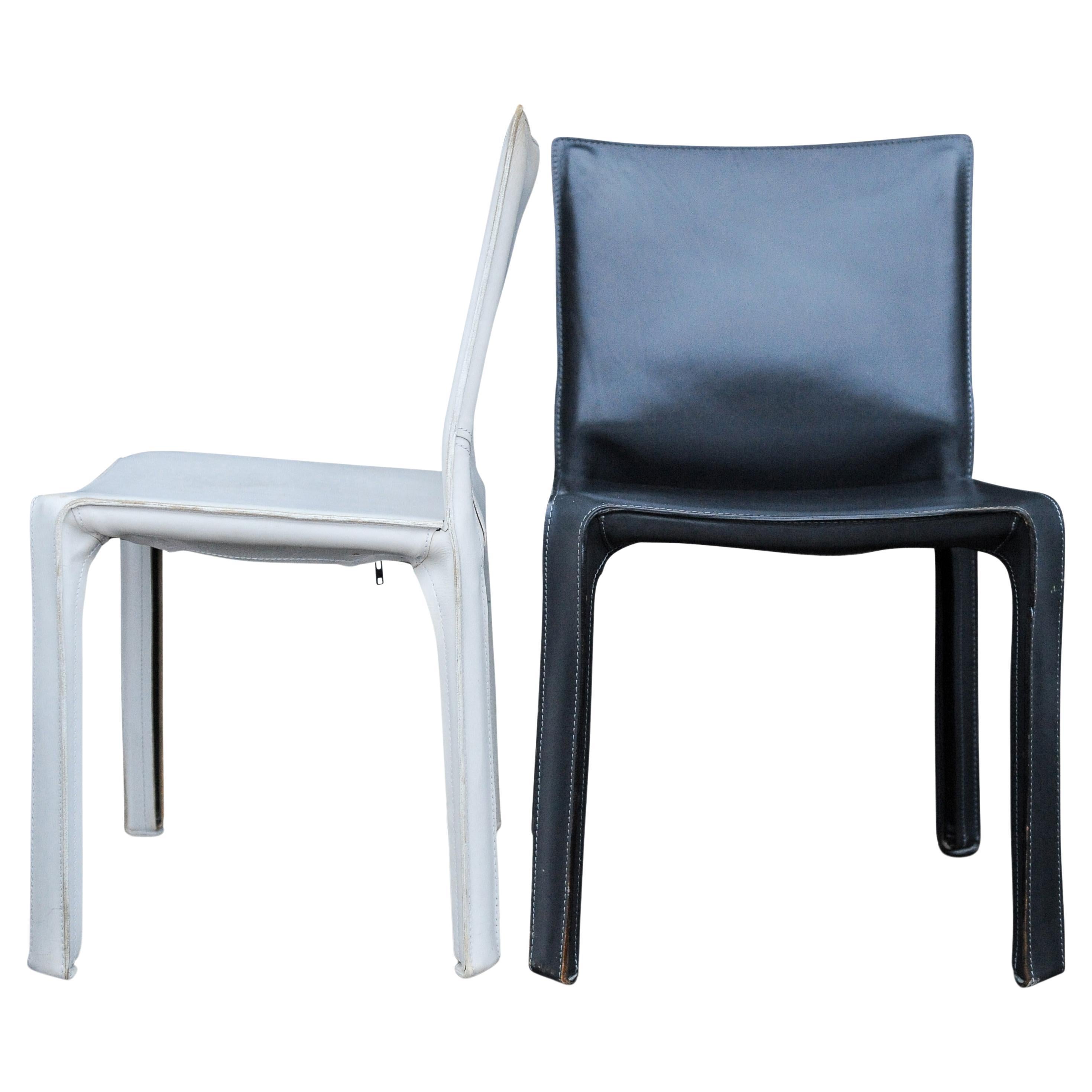 Paar Cassina-Stühle aus Leder, Modell 412 CAb, Mario Bellini Provenienz Cass House im Angebot