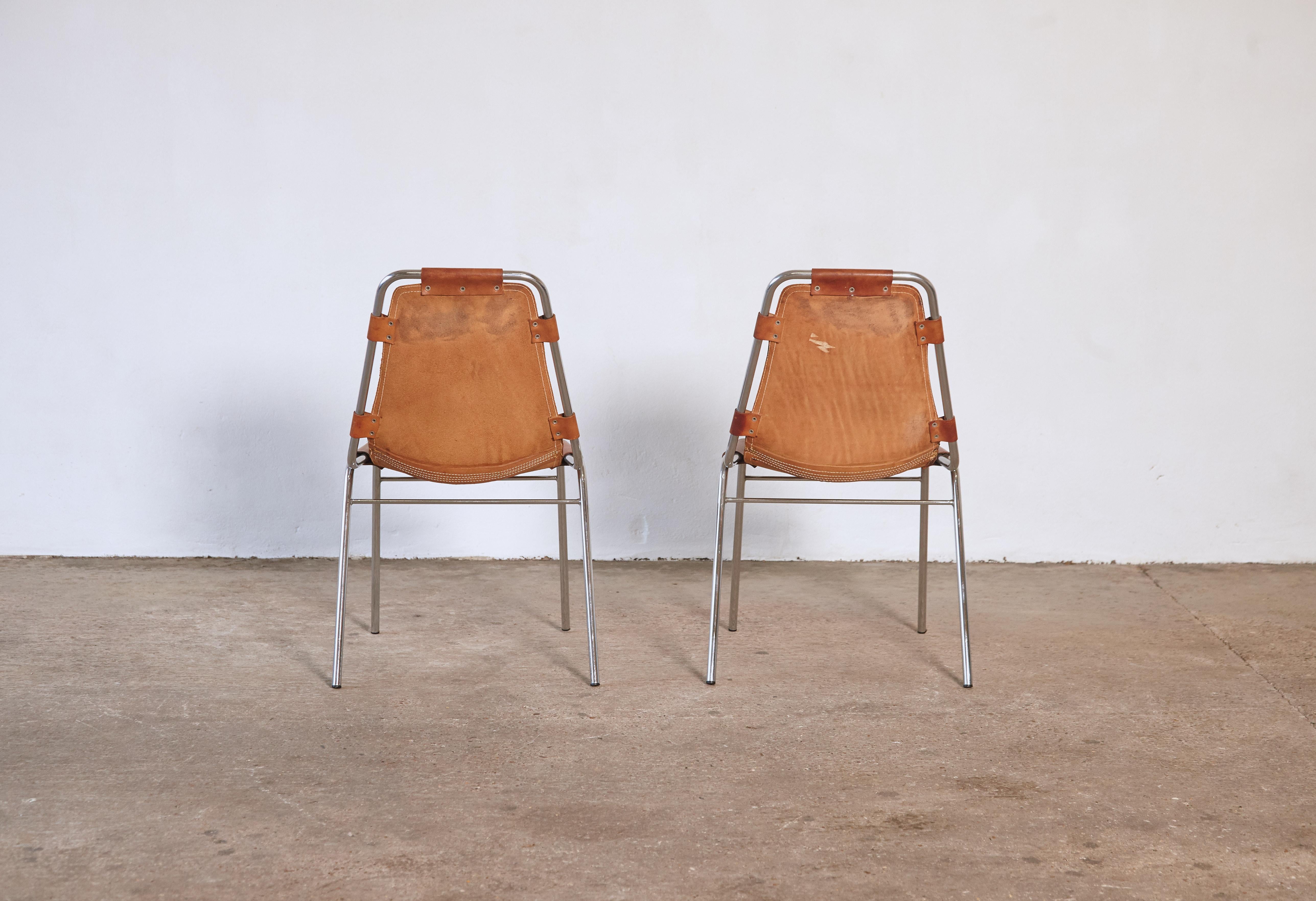 Mid-Century Modern Pair of 'Les Arcs' Chairs Selected by Charlotte Perriand, 1970s