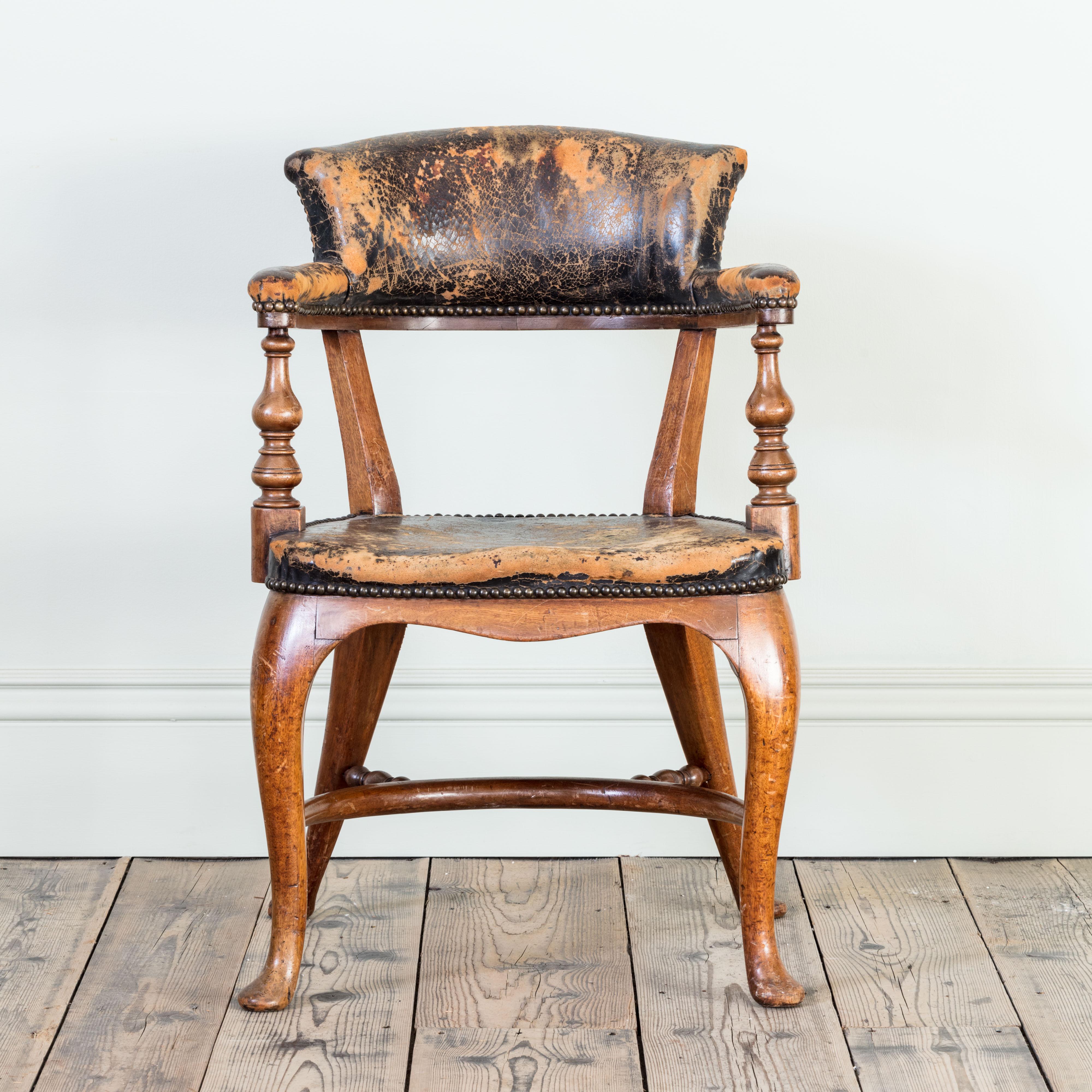 British Pair of Library Desk Chairs