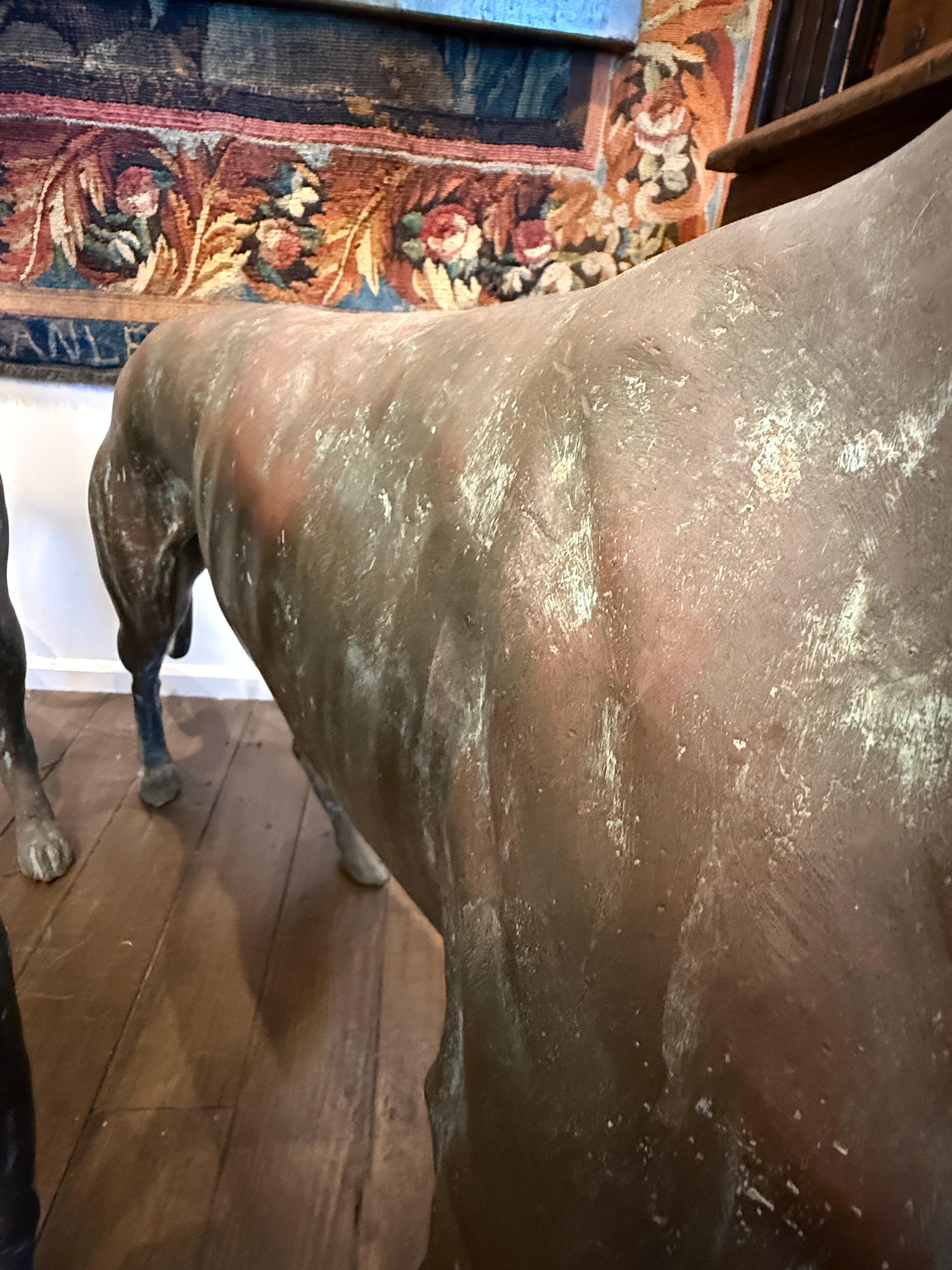 A Pair of Life Size Bronze Sighthounds For Sale 5