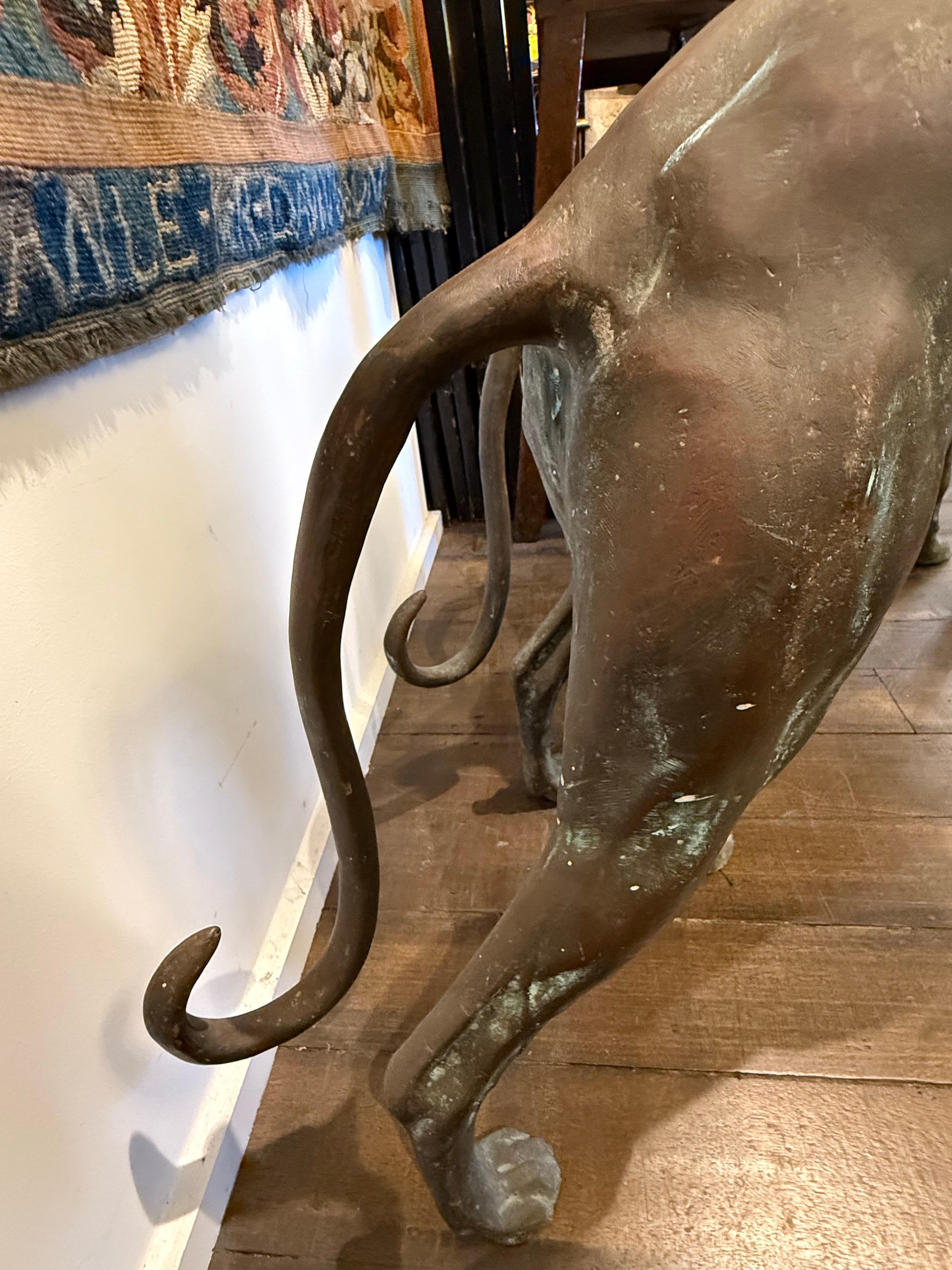 A Pair of Life Size Bronze Sighthounds For Sale 8