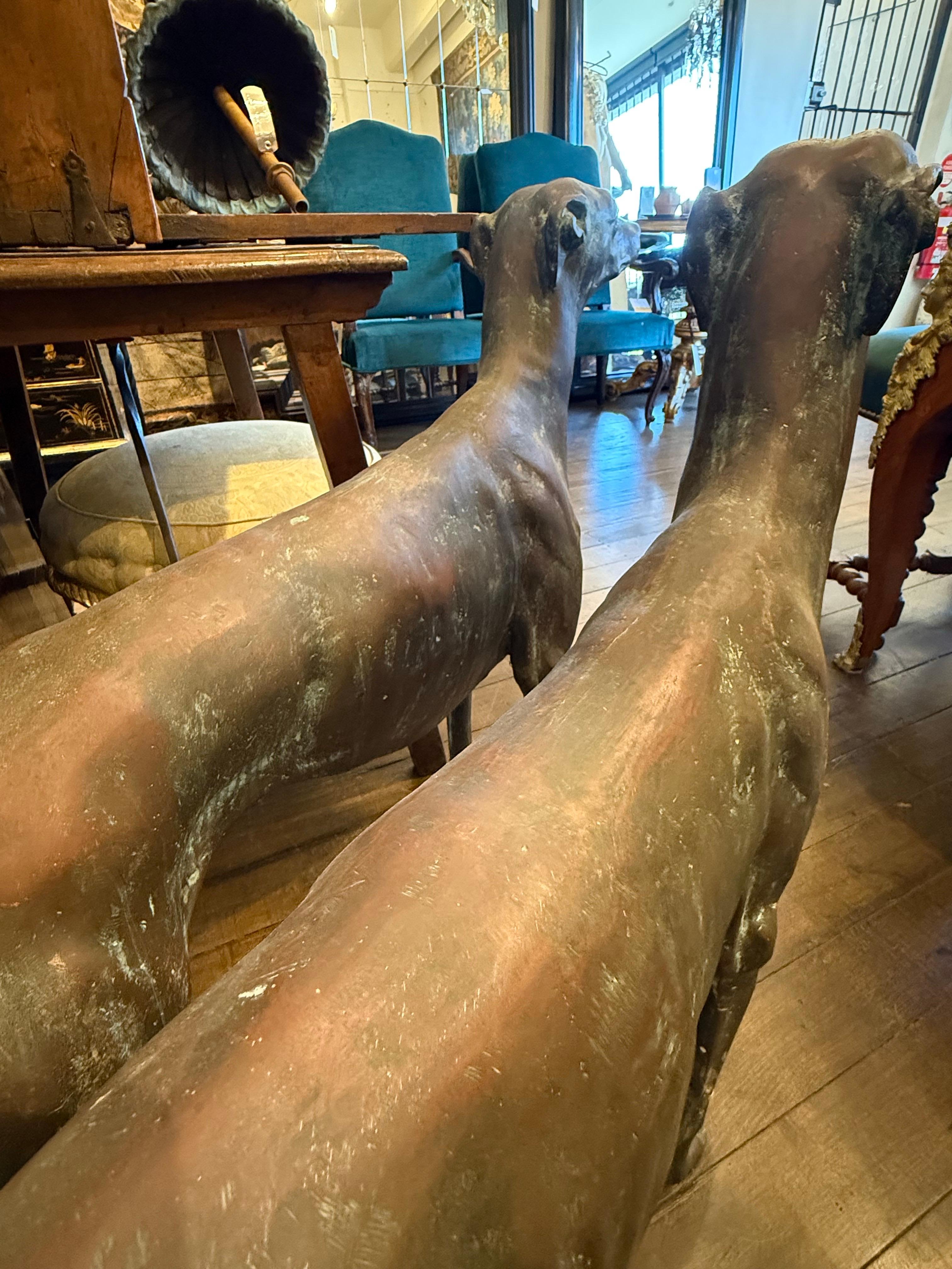 A Pair of Life Size Bronze Sighthounds For Sale 10