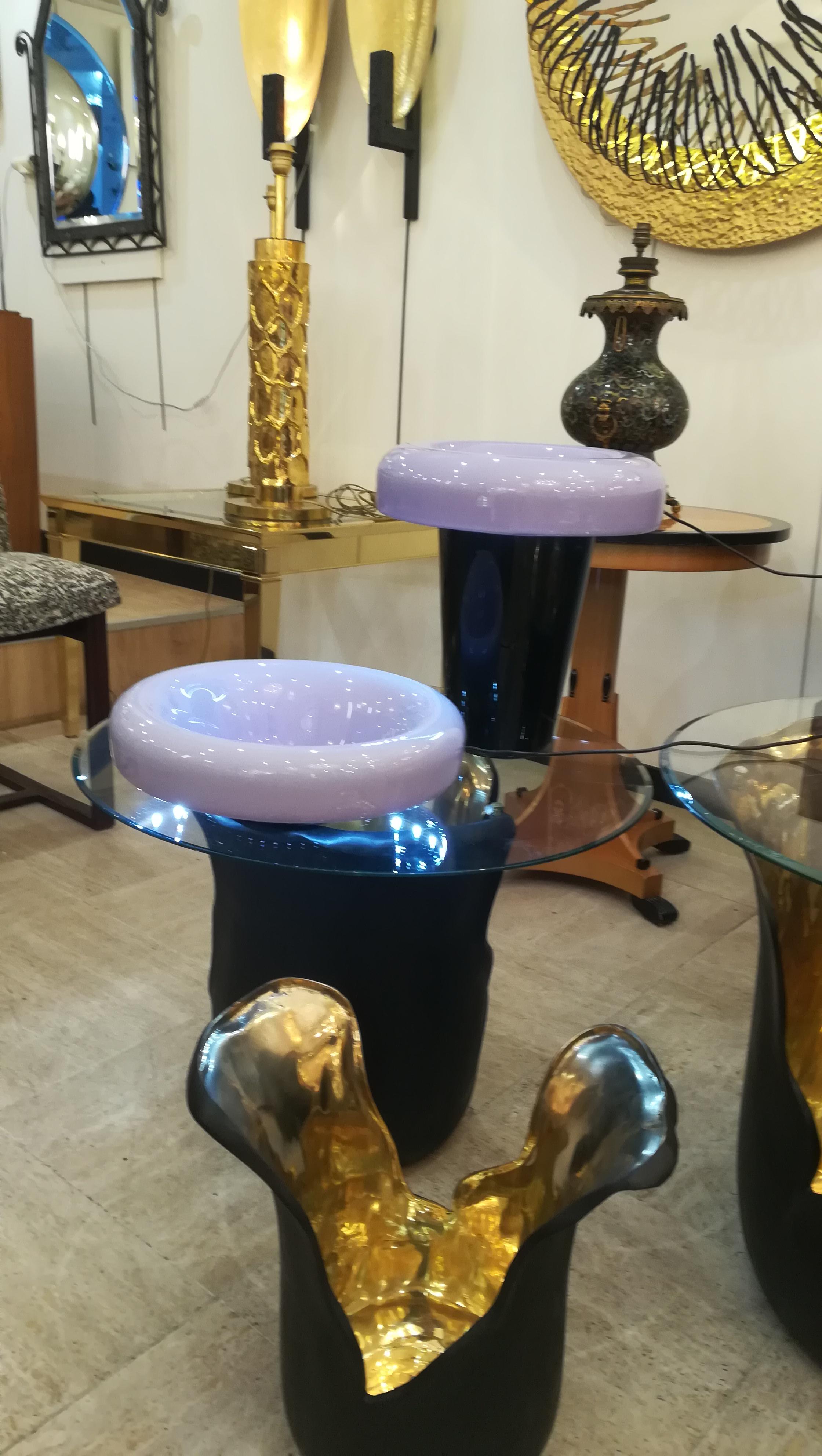 Pair of Lighted Glass Vasques For Sale 4