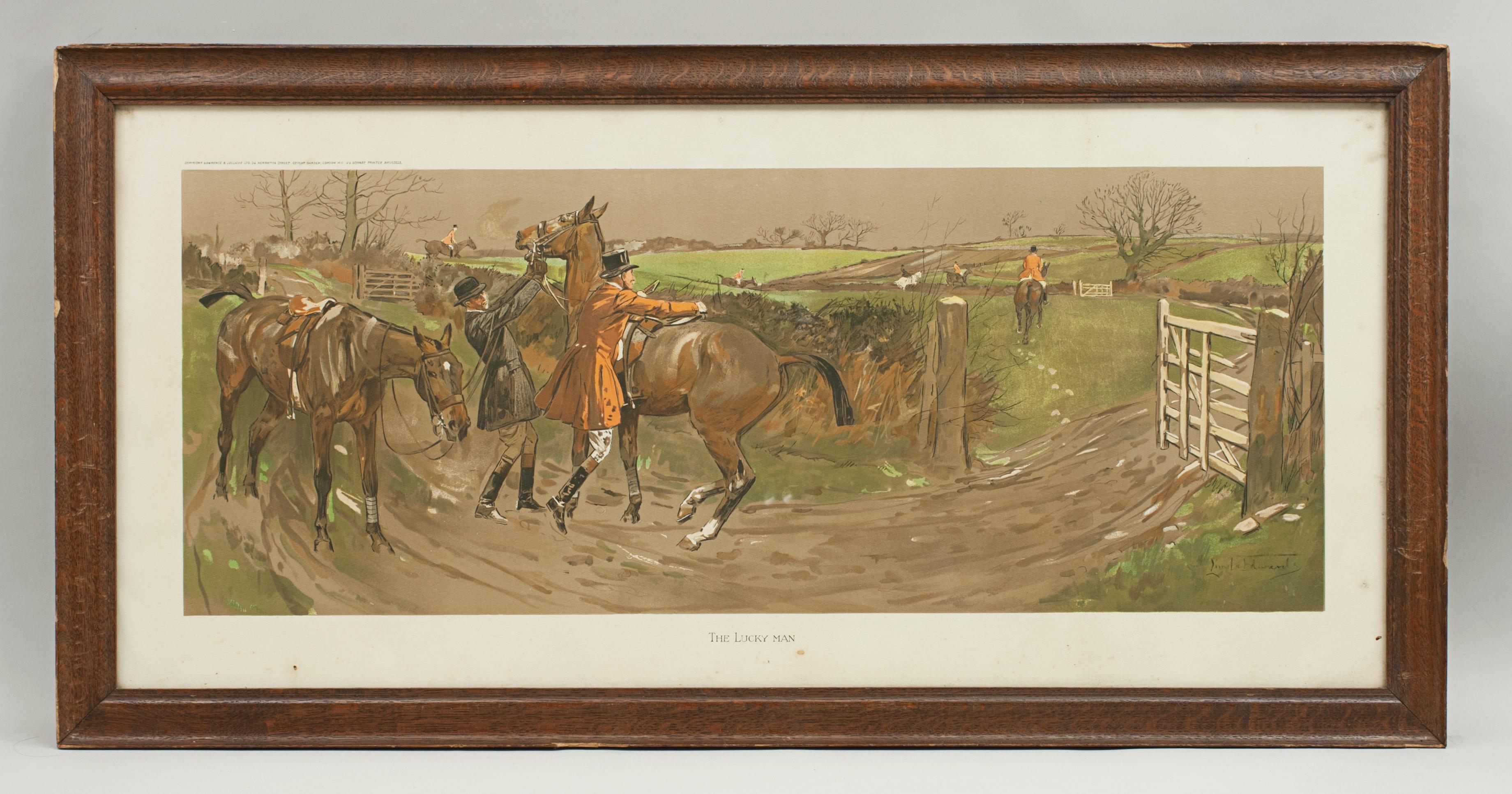 Pair of Lionel Edwards Equestrian Fox Hunting Prints 1