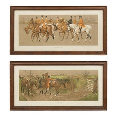 Antique Pair of Lionel Edwards Equestrian Fox Hunting Prints