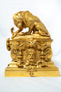 Paire de chenets animaliers de l'époque Louis Philippe