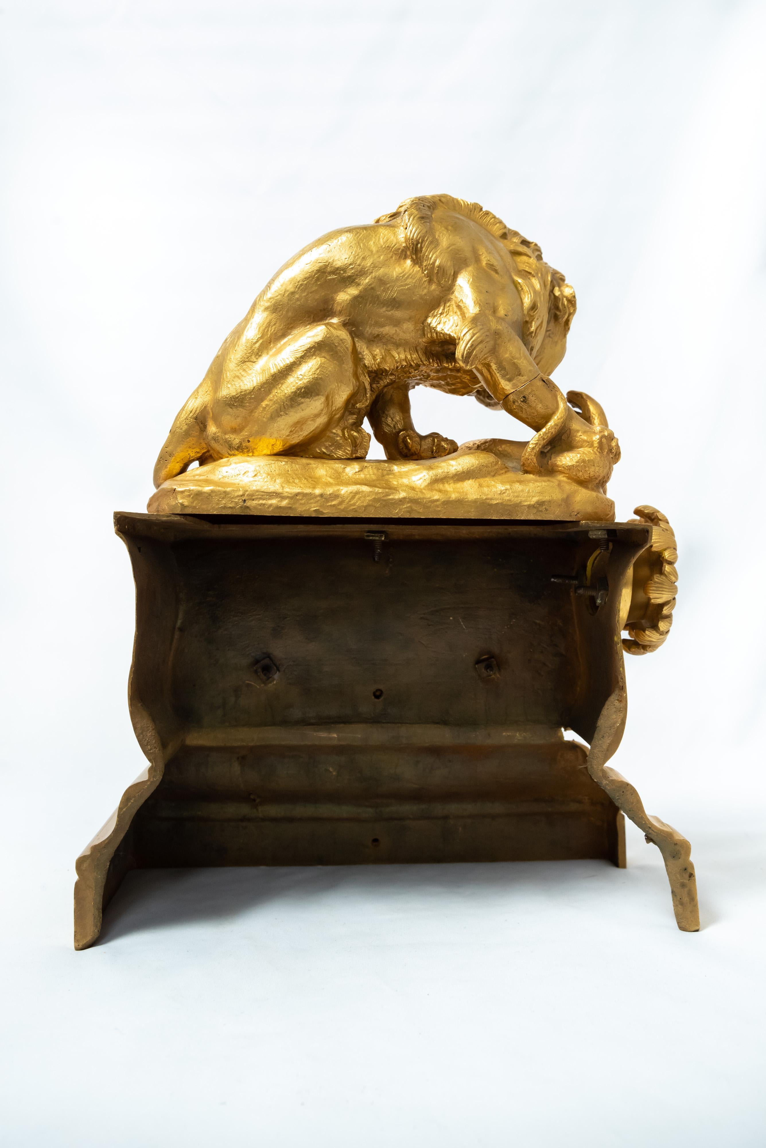 Gilt A Pair of Louis Philippe Era Animalier Chenets For Sale
