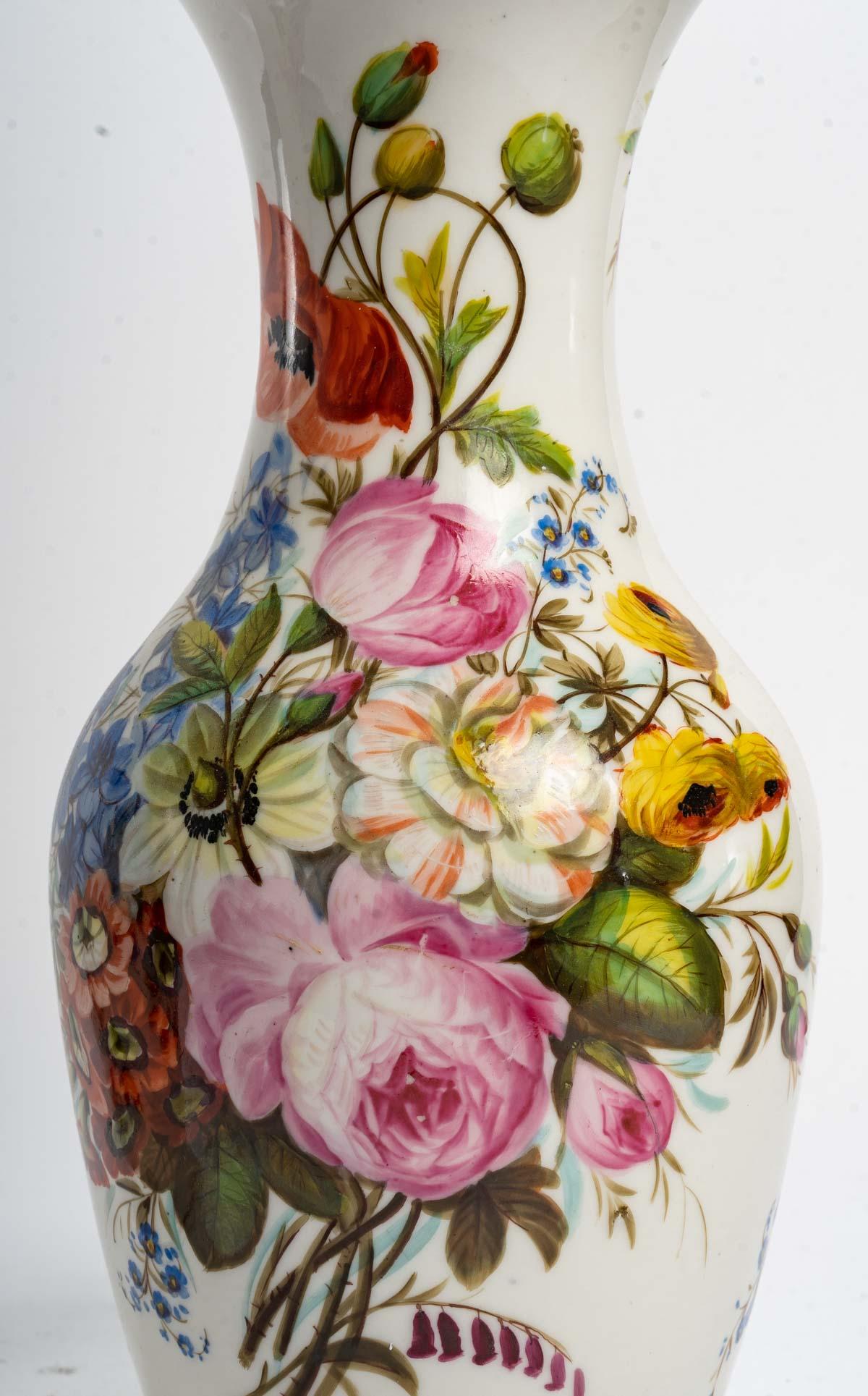 European Pair of Louis Philippe Porcelain Vases