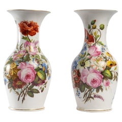 Antique Pair of Louis Philippe Porcelain Vases