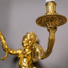 A Pair of Louis XIV Style Gilt-Bronze Twin-Light Wall-Appliques