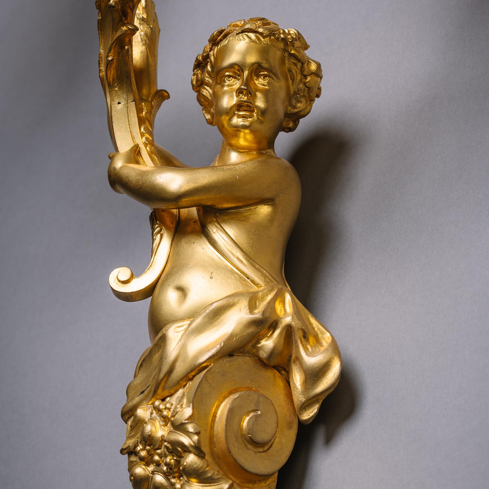 Paire d'appliques murales à deux lumières de style Louis XIV à la manière de Boulle en vente 1