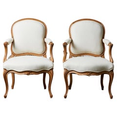 Antique Pair of Louis XV Style Arm Chairs