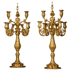 Pair of Louis XV Style Gilt-Bronze Candelabra by Robert Frères