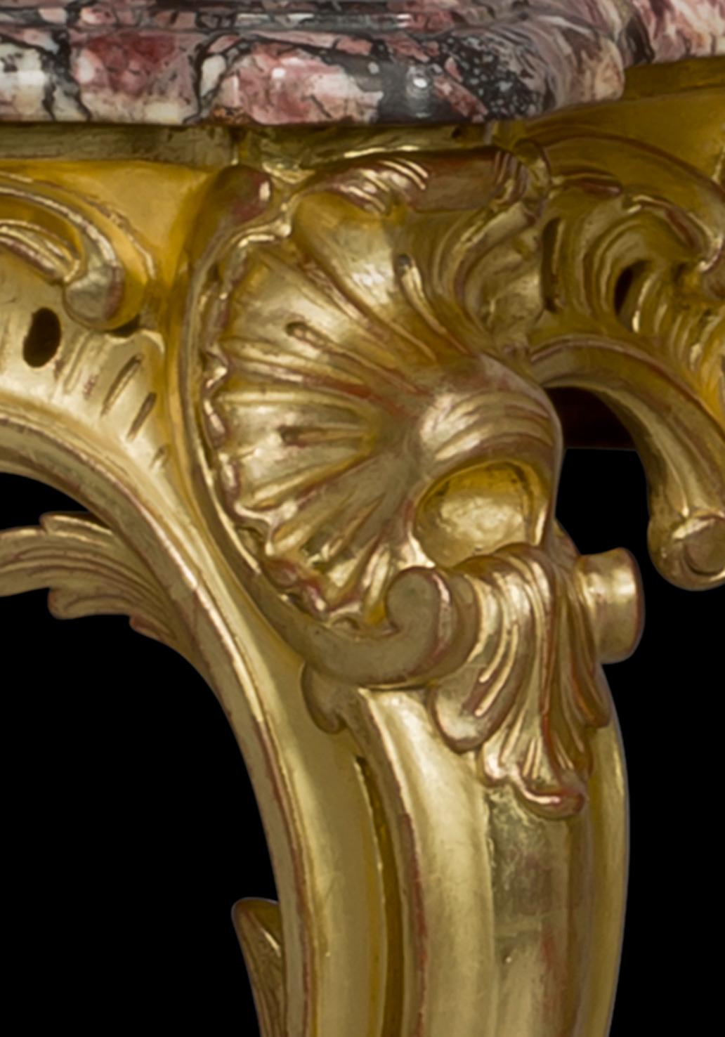 Pair of Louis XV Style Giltwood Console d'Appliques, circa 1910 For Sale 2