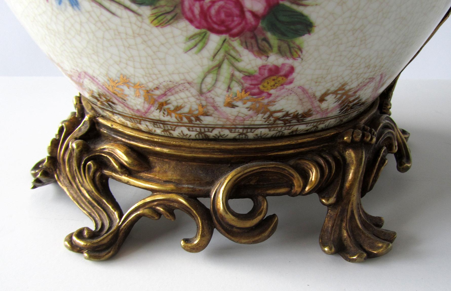 Pair of Louis XV Style Ormolu Mounted Chinese Covered Cache Pots For Sale 1