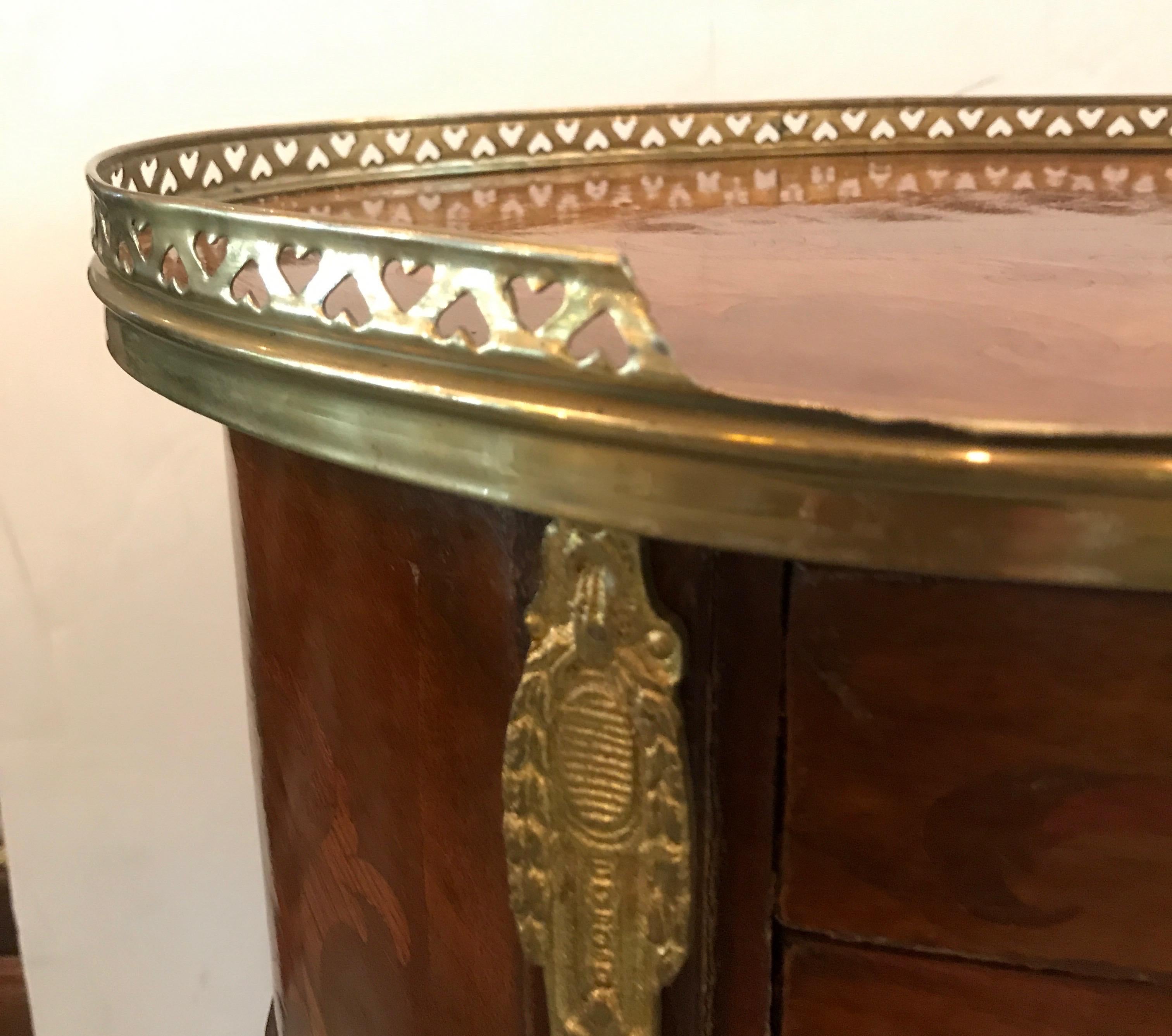 Pair of Louis XV Style Oval Tables with Drawers 4